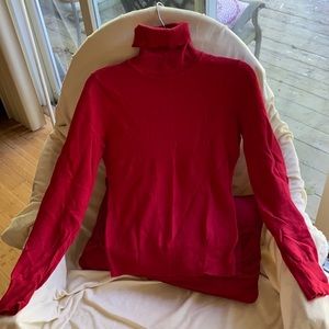 Diab’Less Red Wool Cotton Blend Red Turtleneck Sweater NeverUsed
